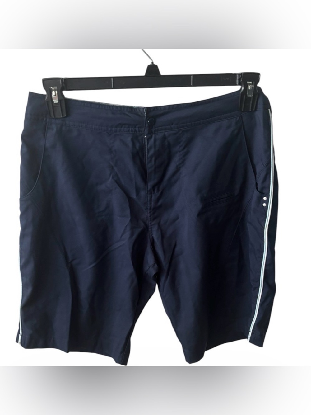 Spirit Navy Bermuda Shorts with White Side Stripe